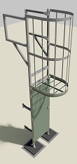 Wall Ladder and Safety Cage